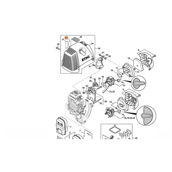 STIHL  Tabliczka informacyjna zamknięcie zbiornika paliwa 0000 967 7236
